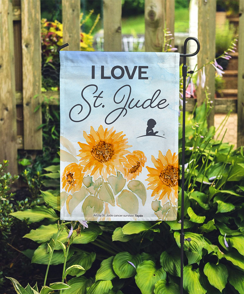 St. Jude Patient Art Inspired Garden Flag